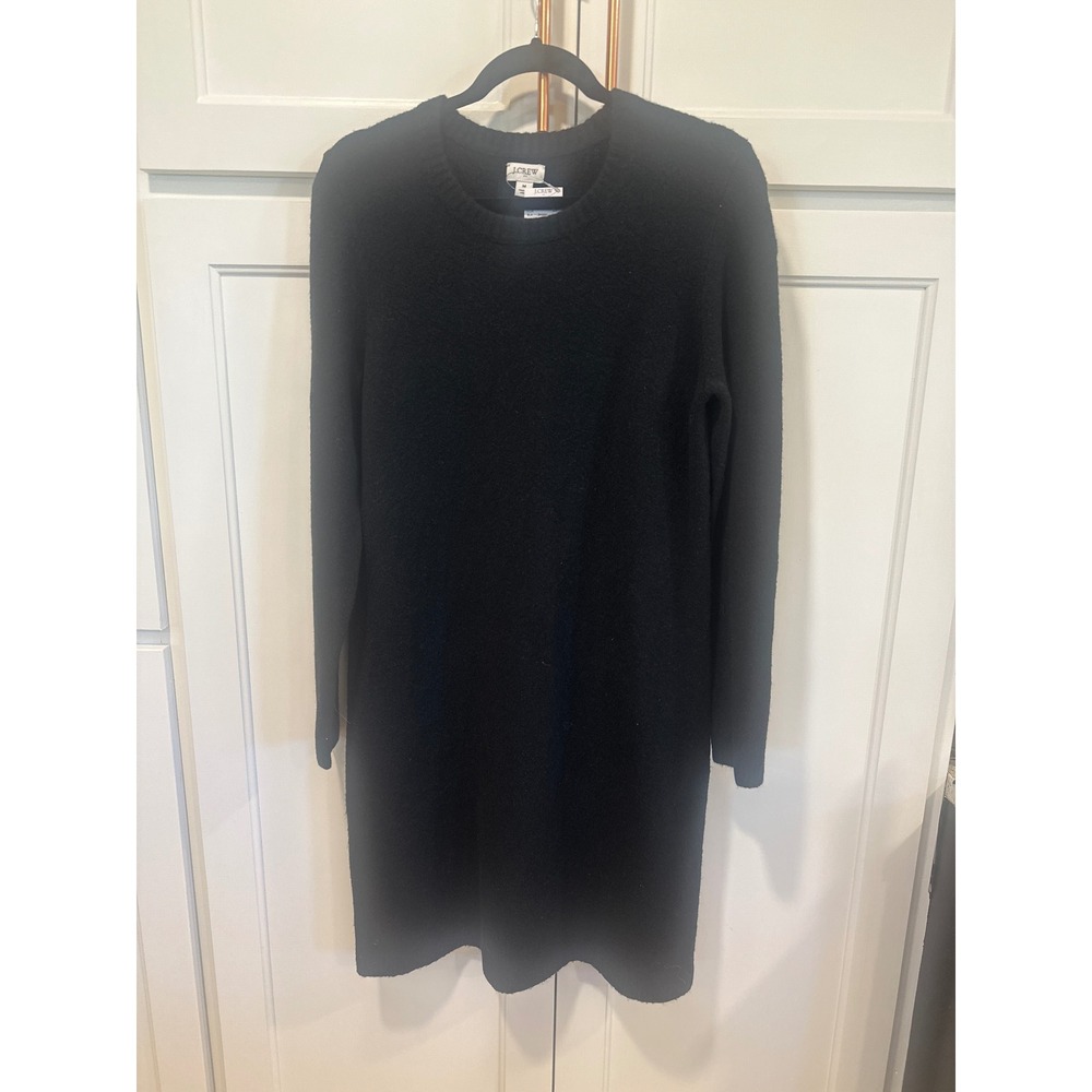 J.Crew Womens Black Long Sleeve Crewneck Sweater Dress Size M NWT
Dressy
